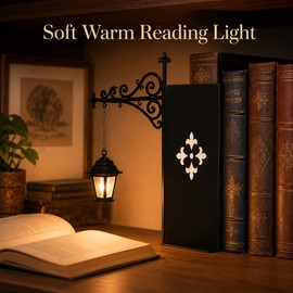 Decorative Bookshelf Lantern Light for Reading Nooks – Vintage LED Bookend Lamp Ornament for Home Library & Study Decor