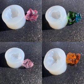 Mulukaya 8Pcs Growing Crystal Quartz Rock Epoxy Resin Silicone Molds Crystal Stone Gravel Casting Molds Jewelry Making Tools for Craft Keychain Necklace Earring Project