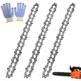 3 Pack 10 Inch Chainsaw Chain Replacement, 3/8" LP Pitch, 40 Drive Links, Chain Saw Chains for Cordless Handheld, Electric Chainsaw Accessories for Carpentry and Landscaping
