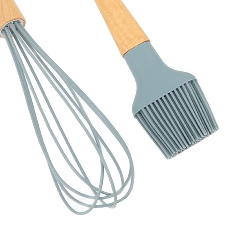 Silicone Cooking Utensils 6 Piece Silicone Utensil Set Durable Wooden