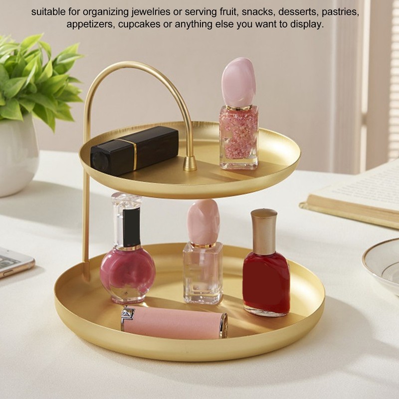 2 Tier Jewelry Tray Elegant Simple Sturdy Stable Metal Multi
