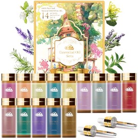 Comdian Set de 14 aceites esenciales aromáticos para aromaterapia, difusores, cuidado del hogar, humidificadores, lavandería y fabricación de velas (á