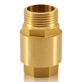 1 Inch Brass Check Valve, 1 Inch Male x 1 Inch Female Thread, DN25 Backflow Preventer with Internal Thread and Male Thread, 1 Inch Vertical Brass Check Valve for Water Pipe, Water Heater