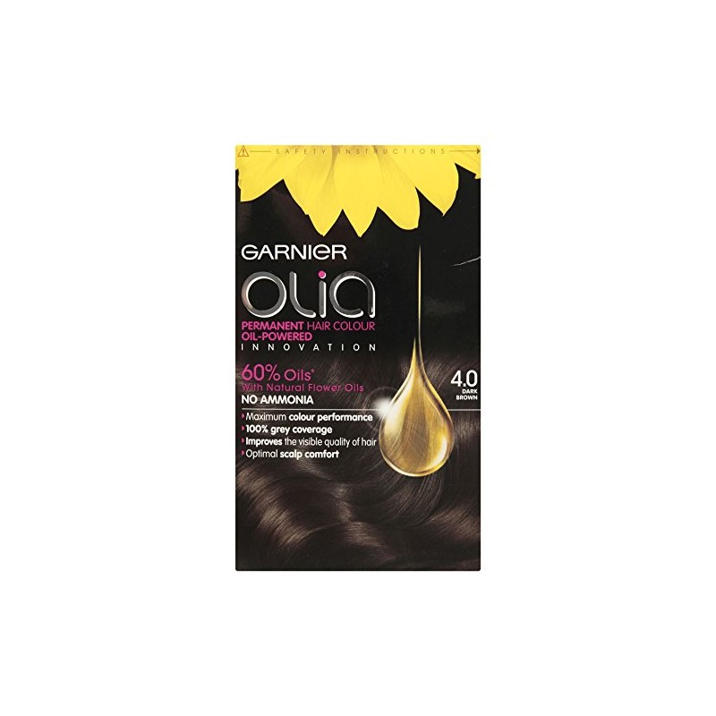 3 x Garnier Olia permanent hair colour 4.0 dark brown