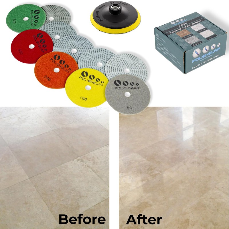 5 Inch Diamond Concrete Polishing Pads Wet Dry Set for