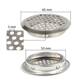 FOCCTS 20 Pcs 53mm Stainless Steel Air Vent Hole, Ventilation Louver Round Shape Ventilation Grille for Kitchen, Bathroom,Cabinet, Wardrobe, or Shoe Cabinet