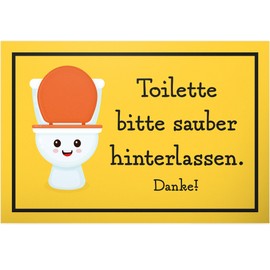 DankeDir! Leave WC sauber - 30 x 20 cm Sign - Decorative Funny Guest Toilet Door Sign Men's Wall - Toilet Sign for Hanging Toilet Sign Funny Toilet Sign Toilet Sign