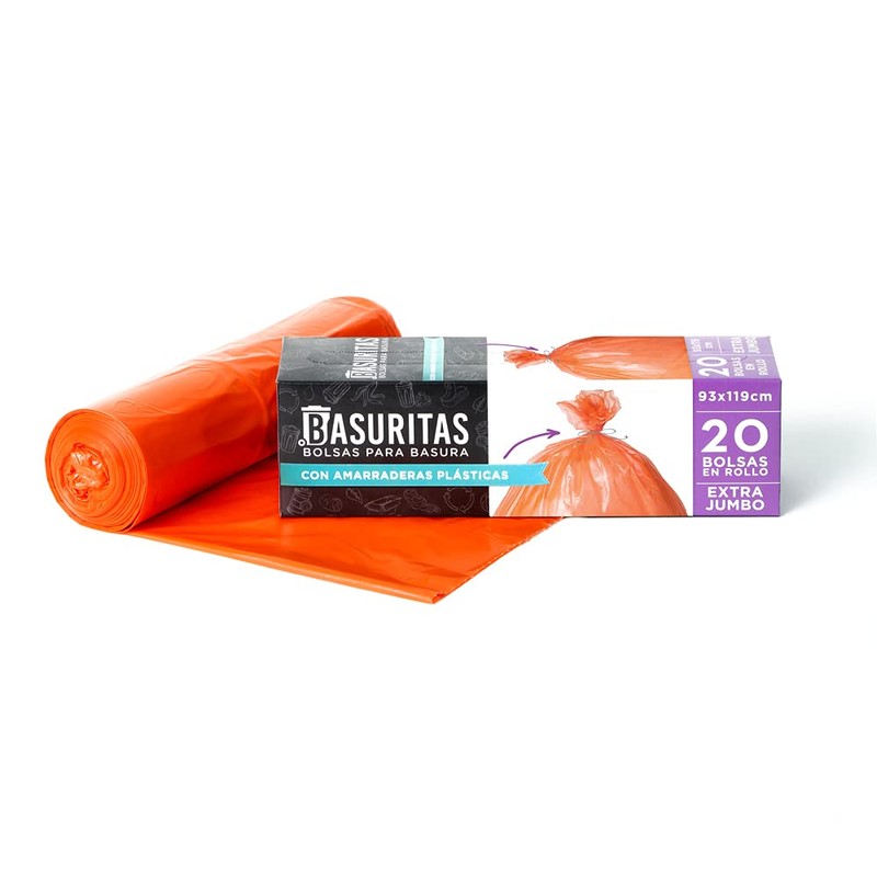 Basuritas | 20 Bolsas de Basura Extra Jumbo de 93
