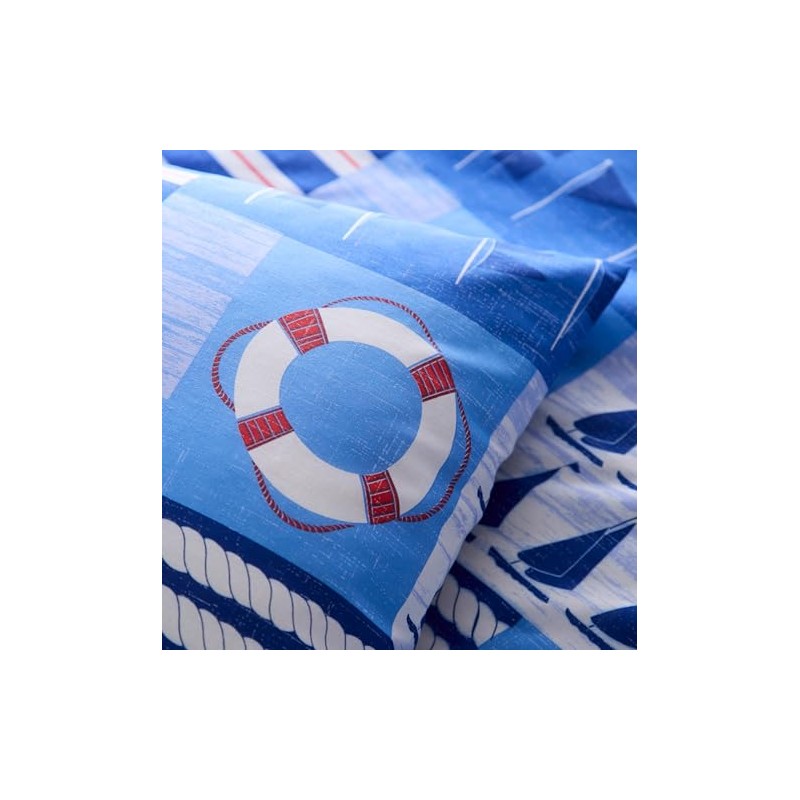 Portfolio Home Regatta Nautical Blue Single Reversible Soft Easy Care