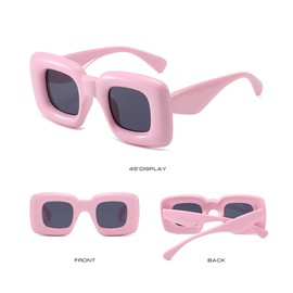 FDEETY Sunglasses Women's Vintage Rectangular Sunglasses Retro Slim Glasses UV400 Protection Sunglasses Small Rectangular Sunglasses, pink