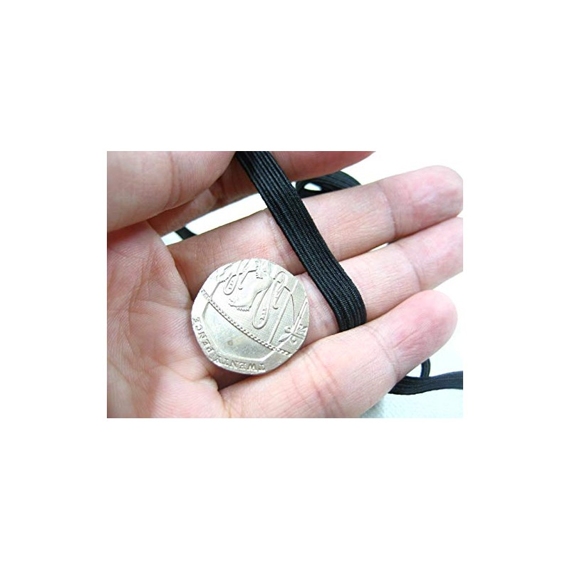 5ms of 6mm Black Sewing Accessories Flat Thin Elastic high