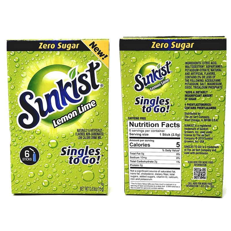 Sunkist Zero Sugar Singles To Go Bulk Variety Pack -