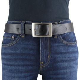 BELTINGER Belt Made of Full Cowhide Leather Distressed Look with Double Buckle 4 cm Jeans Belt for Men 40 mm Leather Belt Vintage Look 4 cm, black, silver