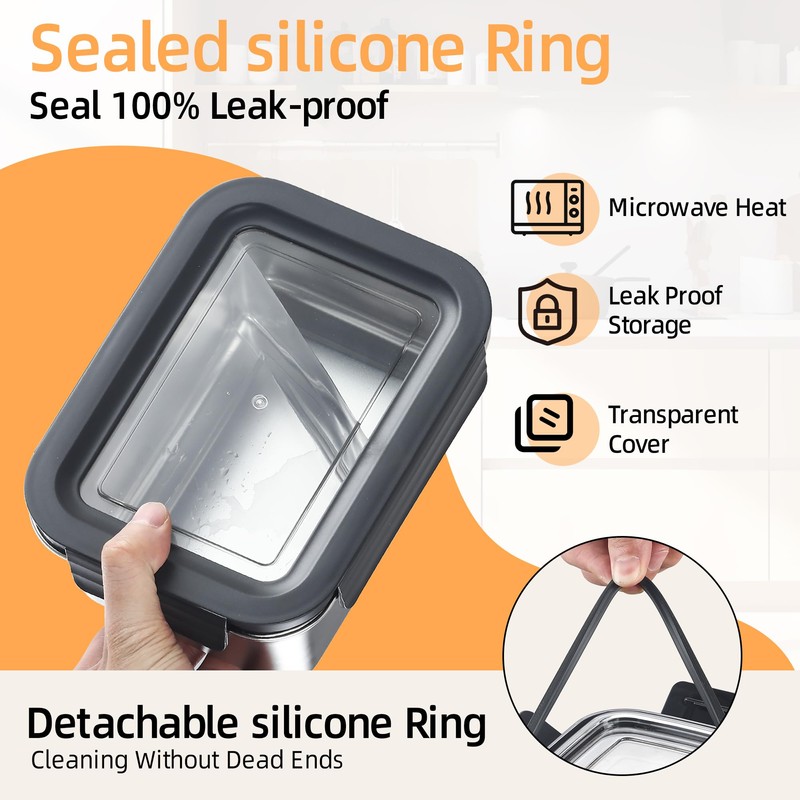 BEFOY Stainless Steel Food Storage Containers with Lids Airtight Bento