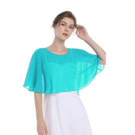 Baoqiya Chales y envolturas de encaje de gasa para novia, Agua, Talla única