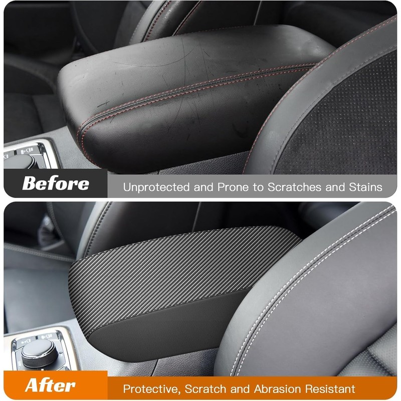 AOMSAZTO Armrest Covers for 2017-2021 Ford Fusion Carbon Fiber