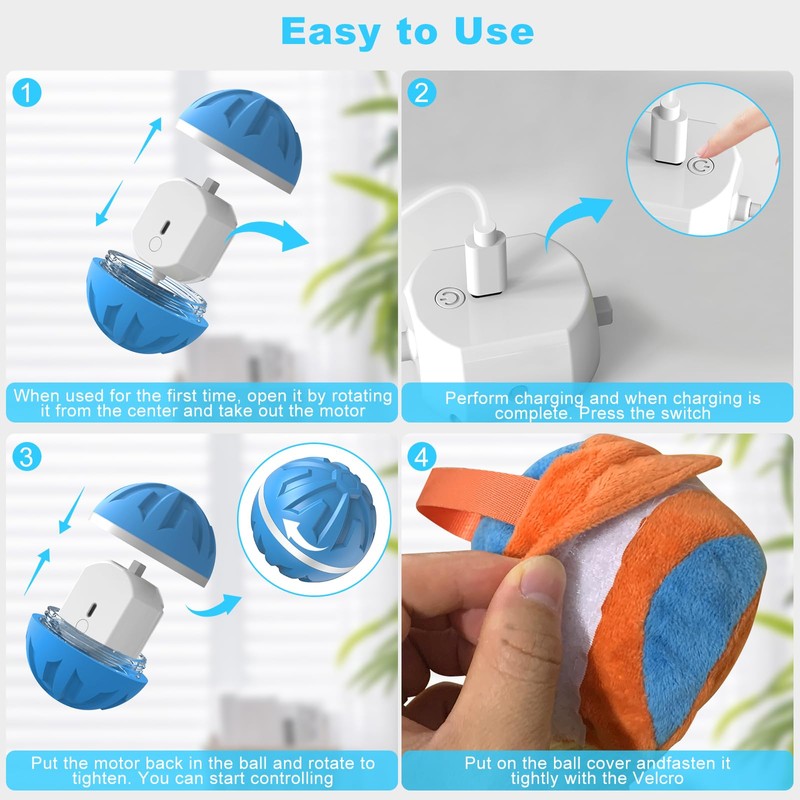 Bolpetizo Dog Toys Dog Ball, Durable Motion Active Rolling Balls