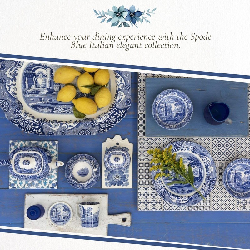 Spode Blue Italian Round Covered Deep Dish | 2 Quart