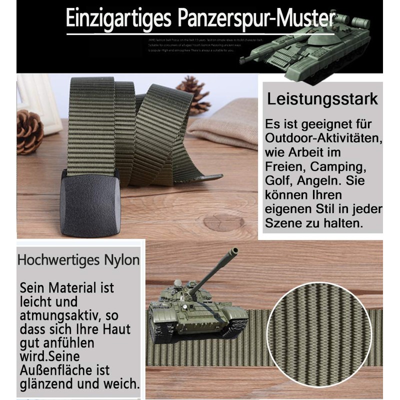 LionVII Belt for Men Women Military Nylon with Plastic Buckle