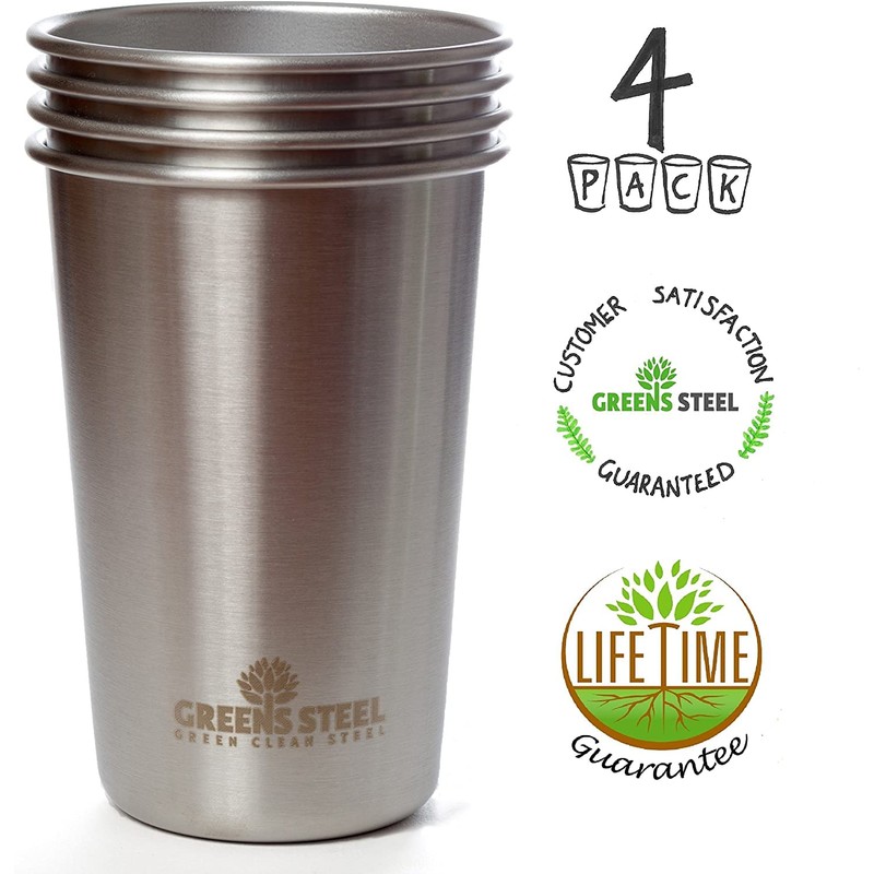 Greens Steel #1 Premium Stainless Steel Cups 16 oz/ 475ml
