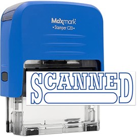 Self Inking Rubber Stamp with Blue Ink (Scanned)