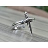 Sword Ring Sterling Silver 925 Dagger Open Wrap Adjustment Unisex