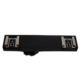 vhbw Dual Hot Shoe Adapter Compatible with Canon EOS 600D, 60D Camera - E-TTL Dual Hot Shoe Splitter, Plastic/Metal, Black