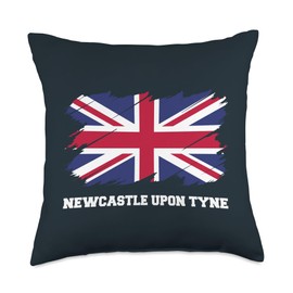 Newcastle upon Tyne UK, British Flag, Union Flag Newcastle Throw Pillow