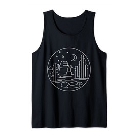 Boho Desert Scene - Cool Dessert Landscape Moon Cactus Art Tank Top