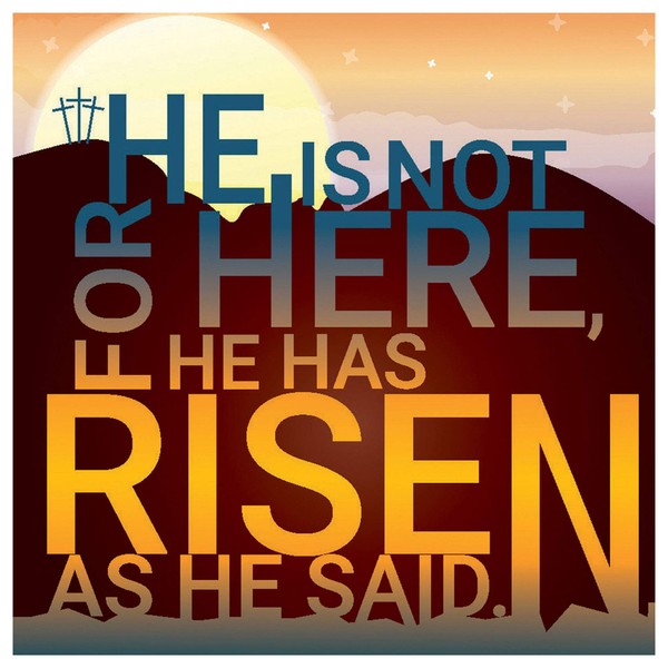 Religious Easter Cards - He is not here, He has