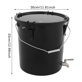 6 Gallon Fryer Grease Bucket Oil Disposal Caddy Steel Fryer Oil Buckets with Faucet and Strainer Oil Transport Container with Lid for Hot Cooking, Filtering (Bucket+Faucet)