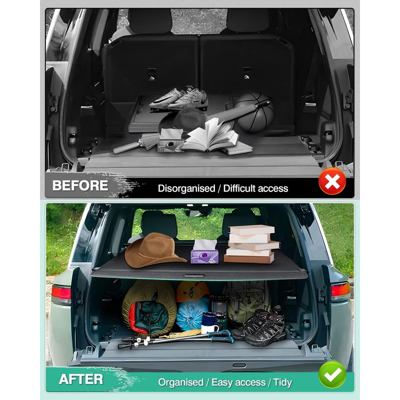 Powerty Cargo Cover for Mitsubishi Outlander 2014-2020 (Manual Liftgate Only)