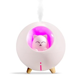 USB children's humidifier, lovely quiet humidifier in the nursery, 7-color light and 2 spray mode mini anti dry burn humidifier automatically turn off