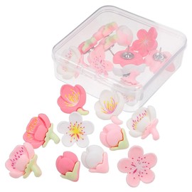 Housoutil Chinchetas Decorativas De Flores De Durazno 30 Piezas Alfileres para Tablón De Corcho Y Pared Pines De Fotos para Oficina Y Hogar Tachuelas Resistentes Y Versátiles