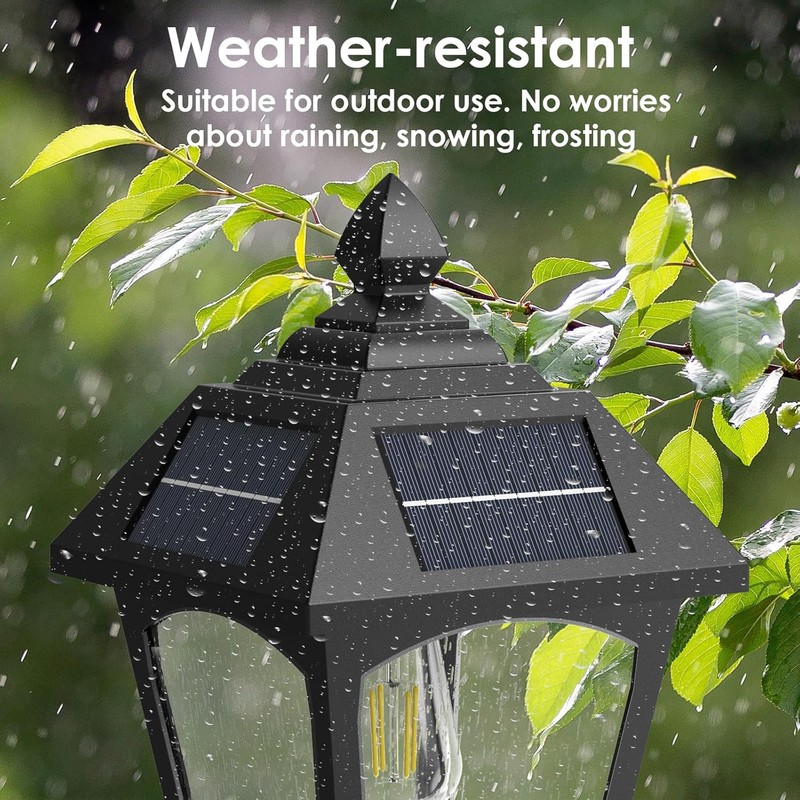 Benany Solar Post Lights Outdoor, Aluminium Solar Lamp Post Light