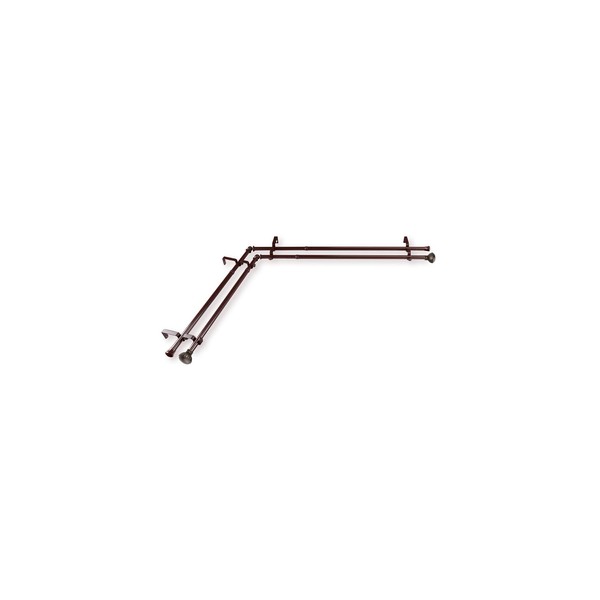 Maykoosh Retro Renaissance Corner Window Single Curtain Rod, Cocoa, 66"-120"
