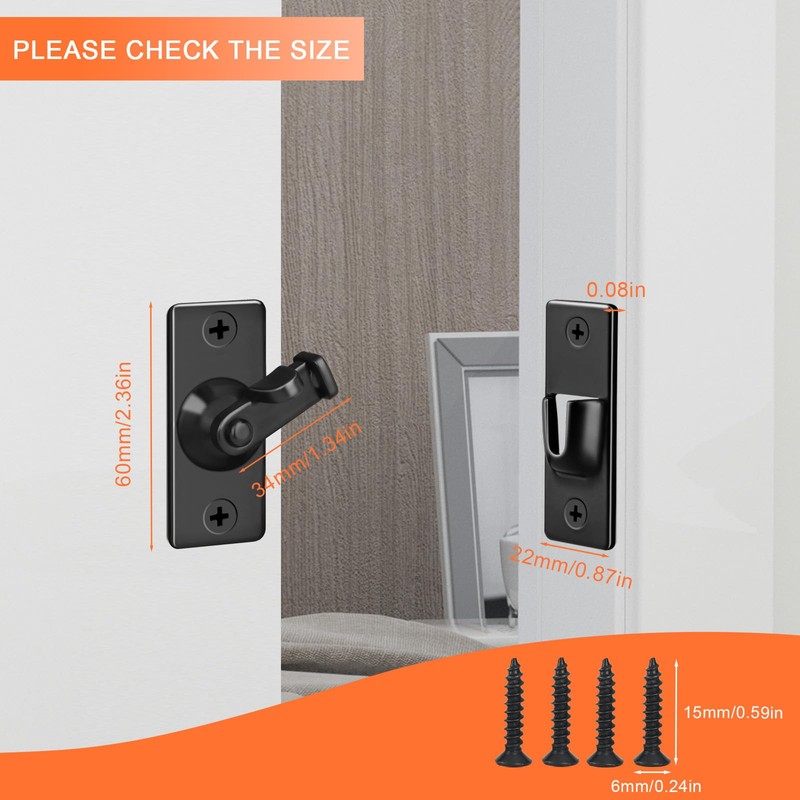 KOVOSCH 2 Pack Screen Door Latch 90 Degree, 1.73 x