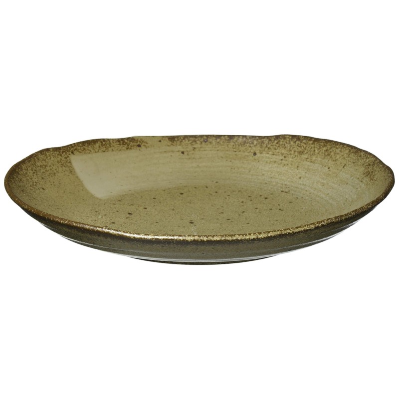 Mino Ware 131-0906 Oval Plate, Karatsu White Brush
