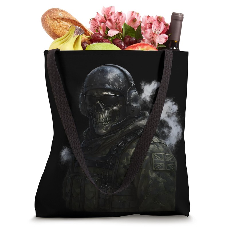 Cool Gaming Black Army Soldier Illustration Graphic Designs Tote Bag
