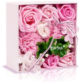 Soap Flowers, Original Square Gift Box, Perfect Gift for Birthdays, Mother's Day, Anniversaries, Gift for Teachers, Valentine's Day, House Warming, Promotions