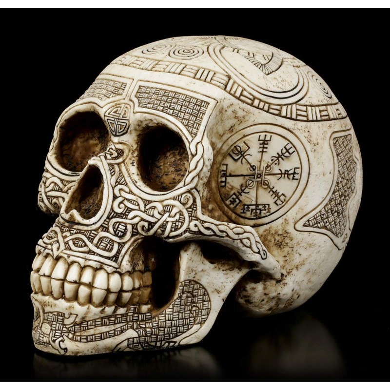 Figuren Shop GmbH Gothic Skull Germanic Fantasy Skull Head Sculpture