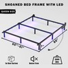 SHOANED Queen Size Bed Frame with LED, 7 Inch Metal