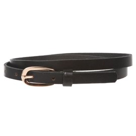 Women's 1/2" (13 mm) Skinny Cowhide Full Grain Leather Dress Belt, Black | M - 34"