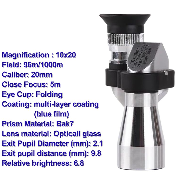 Compact Monocular Telescope for Adults, Portable Handheld Mini Monocular with