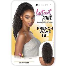 Sensationnel Synthetic Hair Drawstring Ponytail Instant Pony French Wave 18" (2)