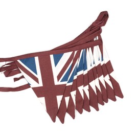 EHC 100% Cotton Double Sided Vintage Style Union Jack Festival Bunting - 5 Meters Approx