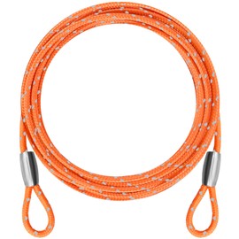 VIVBOO - 1/8IN Security Steel Cable 4/6/10/15FT Lengths Bike Lock Cable, Cable Rope, Stainless Steel Cable with Loops for Safety and Security