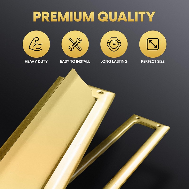 Solid Steel Gold Color with Spring Flap | Mail Slot