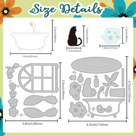 DELORIGIN Bathroom Cutting Dies Bathtubs Cat Card Making Die Stencil Carbon Steel Die Cuts Scrapbooking Embossing Template for Greeting Cards Craft Album Letter Party Invitation Envelope Decor