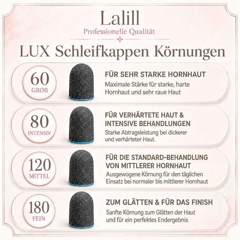 LALILL Sanding Caps LUX Pack of 50 - Graphite Milling